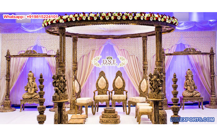 IndianWeddingWooden Raj Mahal Mandap