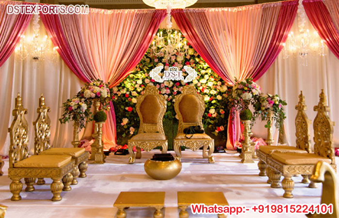 Dazzling Indian Wedding Ceremony Mandap Chairs