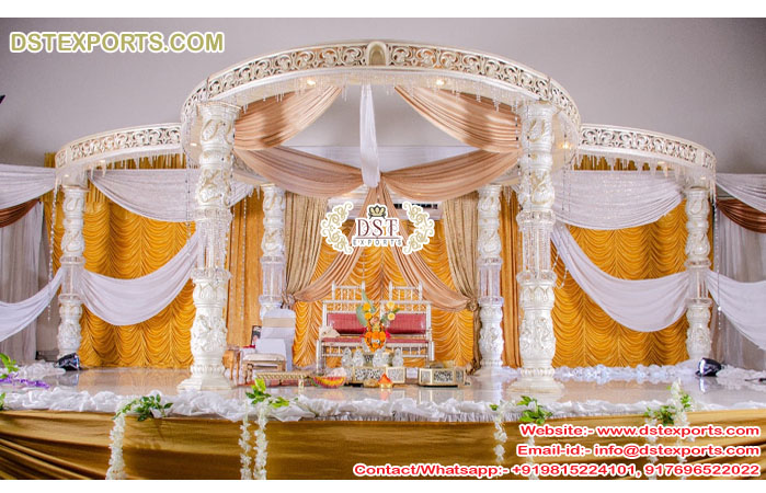 White Crystal Mandapam for Indian Wedding