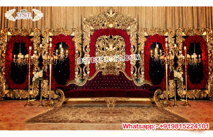 Golden FRP Photo Frames Wedding Backdrop