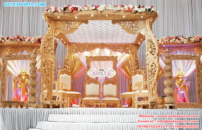 Maharaja Wedding Wooden Mandap Decoration