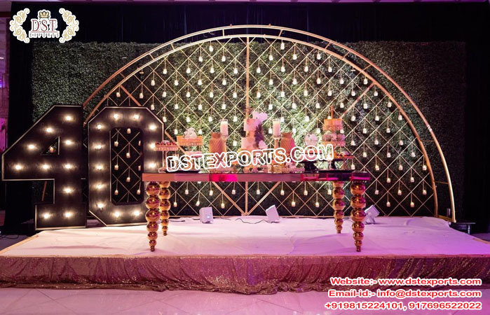 Best Reception Night Stage Candle Backdrop