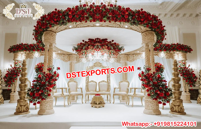 MaharaniIndian Wedding Triple Pillars Mandap