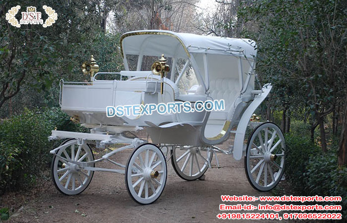 White Victorian Horse Drawn Carriage Sale