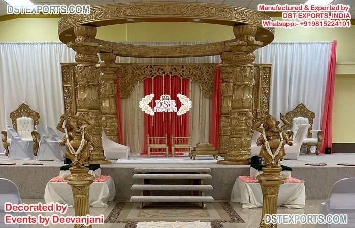 Amazing Elephant Face Carved Wedding Mandap