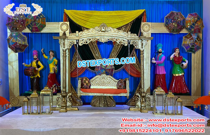 Punjabi Theme Inspired Mehndi Stage Decoration