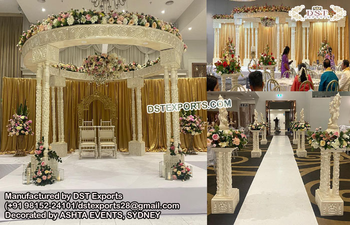 White Palace Theme Indian Wedding Mandap