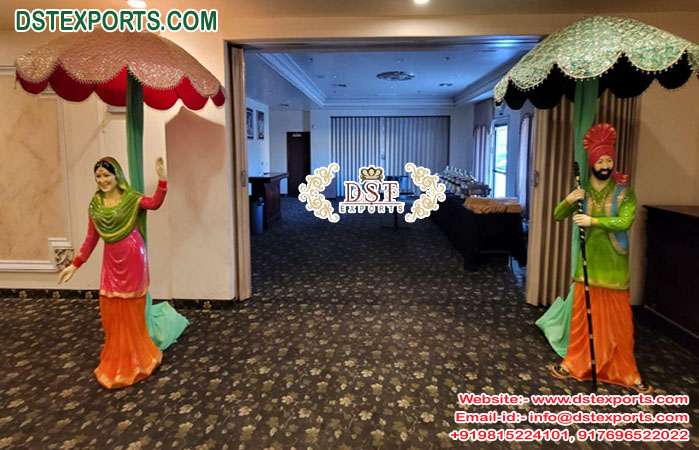 Punjabi Couple Statue for Wedding Entrance