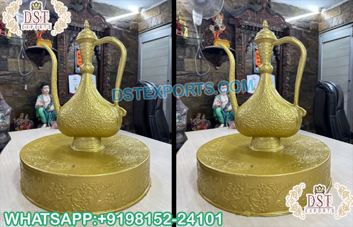 Traditional Table Decoration Golden Surahi & Base