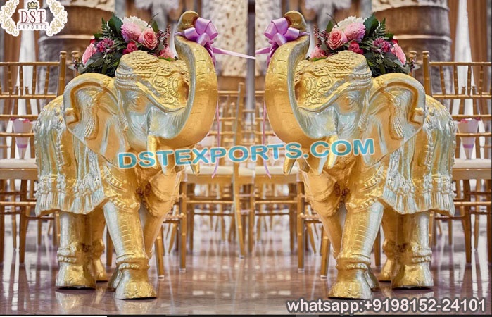 Traditional Wedding Elephant Statues For Aisle Dec