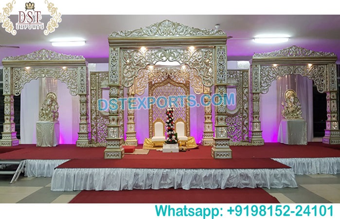 Rajwada Wedding Event White Bollywood Mandap