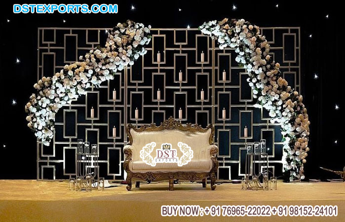 Designer Metal Candle Wall For Reception Stage