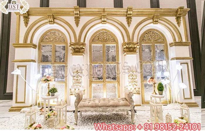 Luxurious Asian Wedding Window Stage Setup