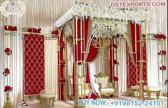 Trendy Wedding Banquet Hall Metal Mandap