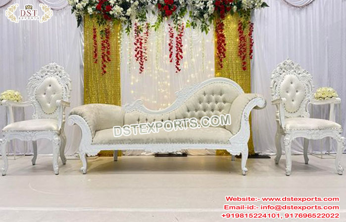 Best Bride Groom Seating White Sofa Set