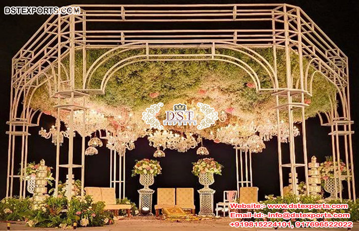 Outdoor Wedding Modern Theme Metal Mandap