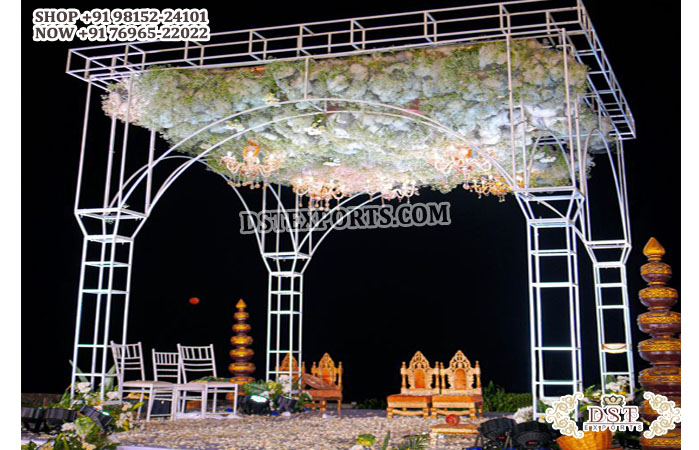 Outdoor Wedding Affordable Metal Mandap Setup