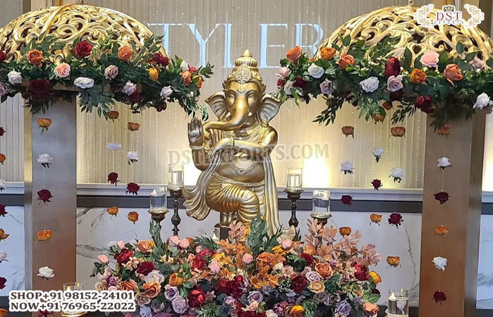 Traditional Wedding Entry Table Ganesh Decoration