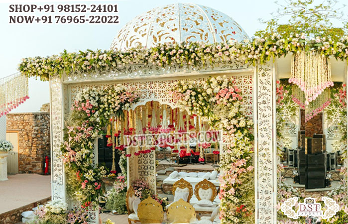 Outdoor Wedding Modern Mirror Mandap with Dome