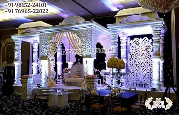 Majestic Look Indian Wedding White Mandap
