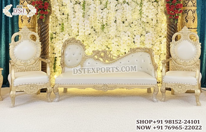 Ravishing Reception Loveseat with Throne Chairs Se