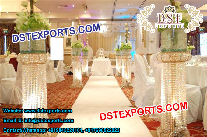 Decorated Wedding Crystal Pillar
