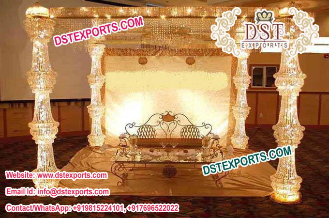 Wedding Gold Crystal Mandap New Design