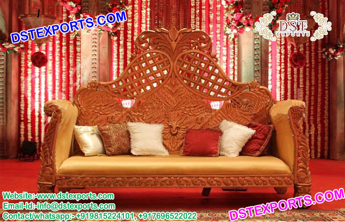 Asian Wedding Golden Metal Love-Seater