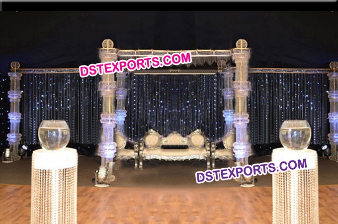 Indian Wedding Fully Crystal Mandap Set