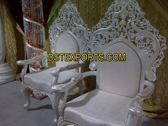 WEDDING SILVER CARVED CHAIRS