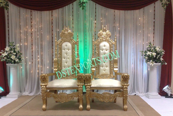 WEDDING GOLDEN BRIDE GROOM CHAIRS