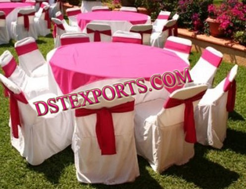 WEDDING SATIN TABLE CLOTHES AND SASHAS