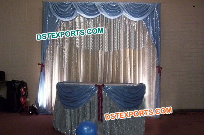 Wedding Silver Backdrop Curtains