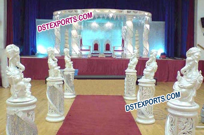 Wedding Fiber Crystal Six Pillar Mandap