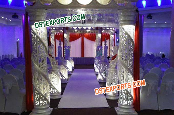 Wedding Crystal Fiber Mandap Set with Welcome Gate
