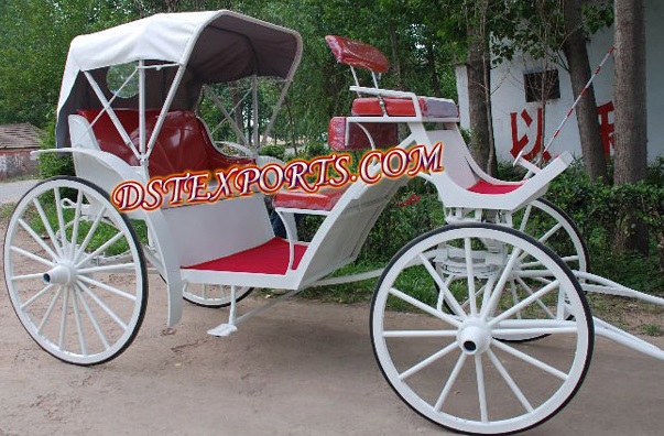 WHITE VICTORIA CARRIAGE WITH RED SEATINGS