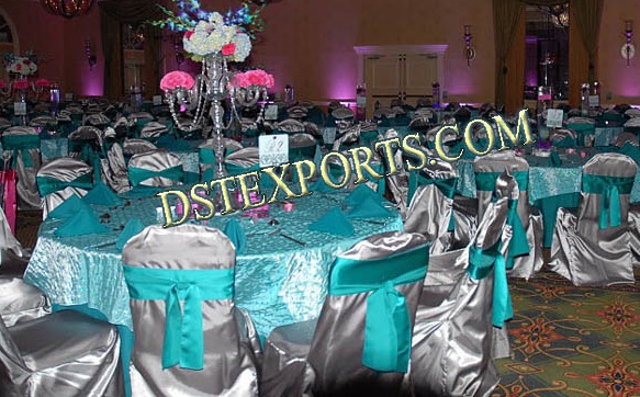 BANQUETHALL SATIN CHAIR COVERS AND SASHAS