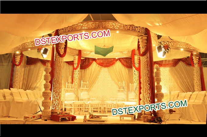 New Wedding Carved Golden Mandap