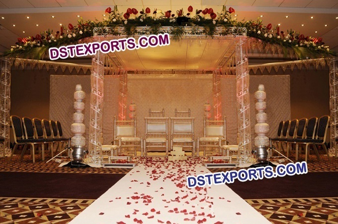 Latest Wedding Silver Crystal Mandap