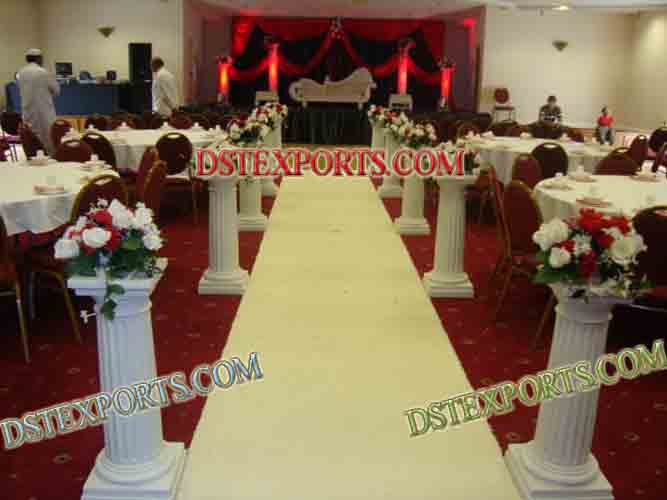 NEW WEDDING AISLEWAY ROMAN PILLARS