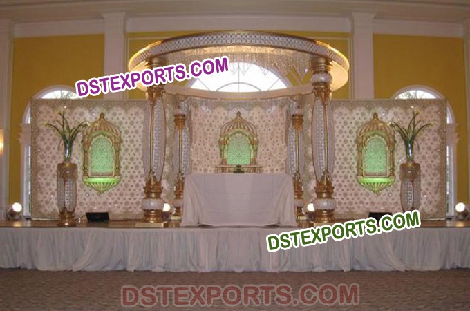 Wedding Crystal Mandap With Jhrokhas Panels