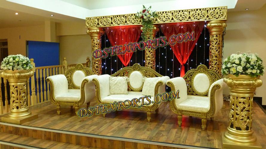 LATEST WEDDING GOLD STAGE SET