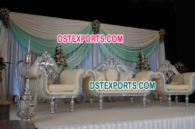 Asian wedding Silver Carved Sofa Set