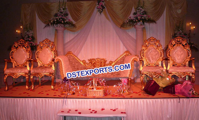 Asian Wedding Royal Gold Furniture Set