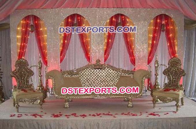 Royal Asian Wedding Wooden Carved Sofa Set