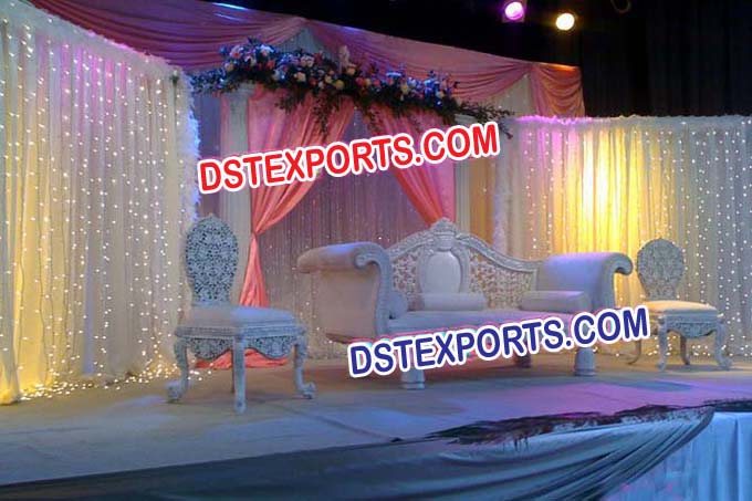 Asian Wedding Pearl White Furniture Set