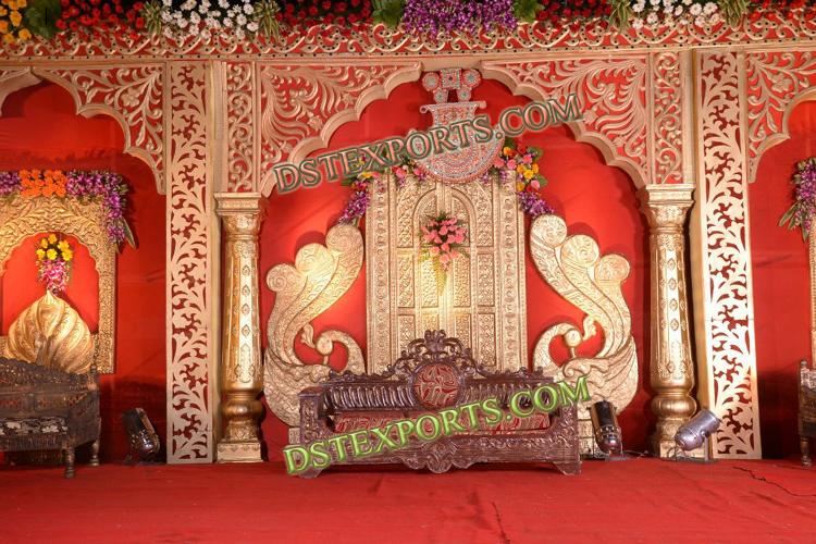 INDIAN WEDDING PEACOCK STAGE SET