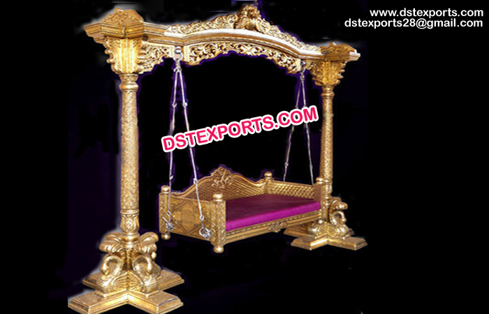 Wedding Golden Carved Metal Swing