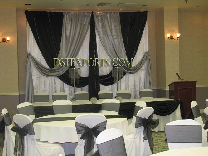 WEDDING BLACK WHITE THEEM CHAIR COVERS