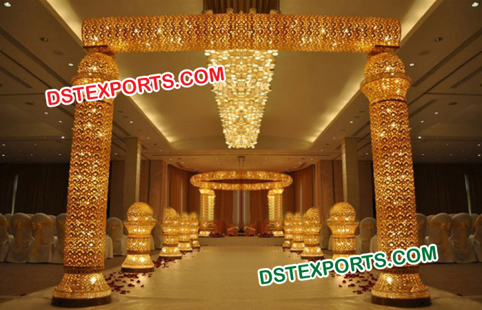 Wedding Gold Jewel Crystal Gate